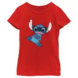 Walmart Girl's Lilo & Stitch Black Glasses Stitch Graphic Tee Red X Large offer