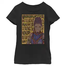 Walmart Girl's Marvel Black Panther 2018 Shuri Personality Graphic Tee Black Small offer