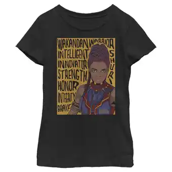 Walmart Girl's Marvel Black Panther 2018 Shuri Personality Graphic Tee Black Small offer
