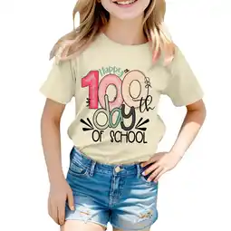 Walmart ZPWKLM Cute Shirt For Girl Boy Print Round Neck Loose Short Sleeve Clothing For Infnants size 3-4T offer