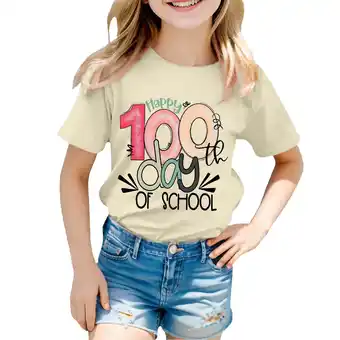 Walmart ZPWKLM Cute Shirt For Girl Boy Print Round Neck Loose Short Sleeve Clothing For Infnants size 3-4T offer