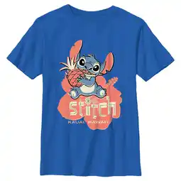 Walmart Boy's Lilo & Stitch Kauai Pineapple Stitch Graphic Tee Royal Blue Small offer