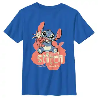 Walmart Boy's Lilo & Stitch Kauai Pineapple Stitch Graphic Tee Royal Blue Small offer