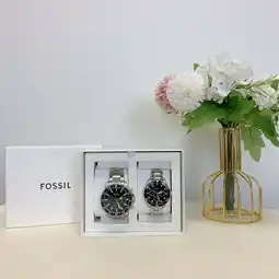 Walmart Fossil BQ2753SET His and Hers Multifunction Stainless Steel Watch offer