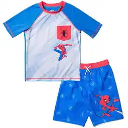 Walmart Marvel Spider-Man Little Boys Rash Guard and Swim Trunks Outfit Set Toddler to Big Kid offer