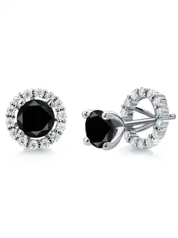 Walmart Gem Stone King 925 Sterling Silver Stud Earrings Round Diamond Moissanite (2.52 Cttw) offer
