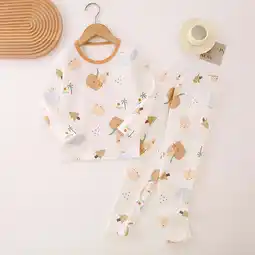 Walmart Children's Printed Home Two-piece Long Sleeved Round Neck Top/shirt Set Multicolor 8-10 Years offer
