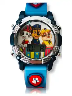 Walmart Nickelodeon Paw Patrol Metallic Light-Up Childrens LCD Watch with Silicone Strap in Blue (PAW4347WM) offer