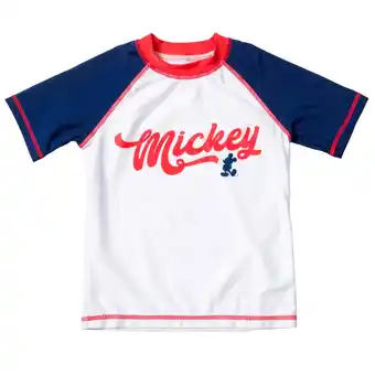 Walmart Disney Mickey Mouse Little Boys Rash Guard Swim Shirt White 7-8 offer