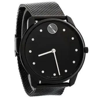 Walmart Movado Mens Bold Black Dial Quartz Watch 3600904 Stainless Steel Water Resistant offer