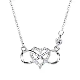 Walmart SFTING Infinity Heart Pendant Necklace 925 Sterling Silver Cubic Zirconia Jewelry Gift for Women offer