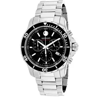 Walmart Movado Series 800 Chronograph 42mm Black Dial Silver Tone Men's Watch 2600142 offer