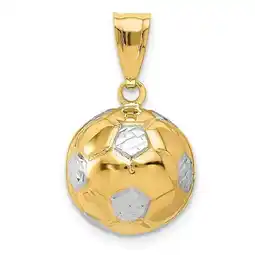 Walmart Finest Gold 14K Yellow & Rhodium with Soccer Ball Pendant offer