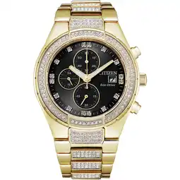 Walmart Citizen Men's Eco-Drive Crystal Accented Chronograph Gold-Tone Stainless Steel Watch - CA0752-58E offer