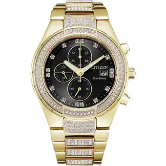 Walmart Citizen Men's Eco-Drive Crystal Accented Chronograph Gold-Tone Stainless Steel Watch - CA0752-58E offer