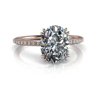 Walmart 2.34 Ct Stunning Oval Diamond Bridal Rings For Women Solid 14K Rose Gold offer
