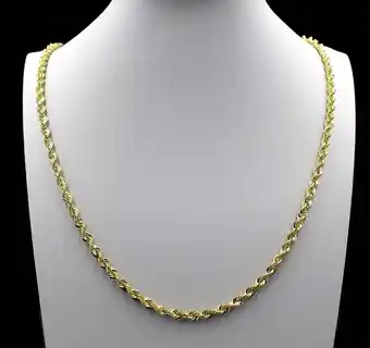 Walmart 10K Yellow Gold Rope Chain Necklace 16'' - 30 2mm 2.5mm 3mm 4mm 5mm 6mm offer