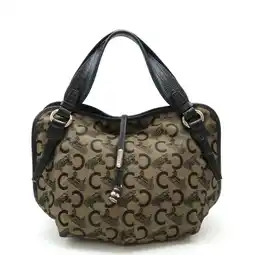 Walmart Pre-Owned CELINE C Macadam Bittersweet Handbag Tote Bag Canvas Leather Black Gold (Good) offer