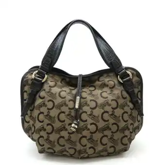 Walmart Pre-Owned CELINE C Macadam Bittersweet Handbag Tote Bag Canvas Leather Black Gold (Good) offer
