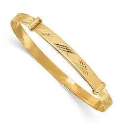 Walmart Primal Gold 14 Karat Yellow Gold Diamond-cut Expandable Baby Bangle offer