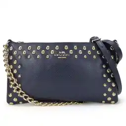Walmart Pre-Owned Coach Shoulder Bag F53140 Studs Leather Navy Chain Pochette Women's COACH (Good) offer