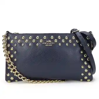 Walmart Pre-Owned Coach Shoulder Bag F53140 Studs Leather Navy Chain Pochette Women's COACH (Good) offer