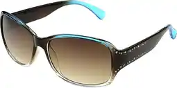 Walmart Panama Jack Women's Studded Square Sunglasses, Turquoise/Blue Crystal, 59 offer
