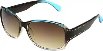 Walmart Panama Jack Women's Studded Square Sunglasses, Turquoise/Blue Crystal, 59 offer