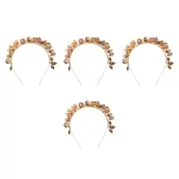 Walmart Raindrops 4 pcs Leaves Shape Hair Hoops Delicate Bridal Crown Alloy Elegant Headband offer