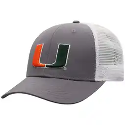 Walmart Men's Top of the World Gray/White Miami Hurricanes Victory Baseline Trucker Adjustable Hat offer