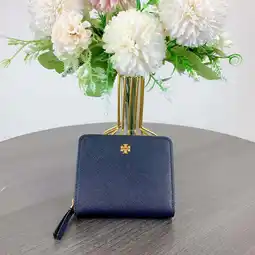 Walmart Tory Burch 147606 Emerson Zip Around Mini Wallet IN TORY NAVY offer