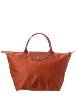Walmart Longchamp Le Pliage Green Medium Canvas Short Handle Handbag, Red offer