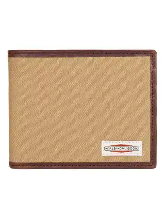 Walmart Harley-Davidson Men's Patch Cotton Canvas & Leather Bi-Fold RFID Wallet - Khaki, Harley Davidson offer