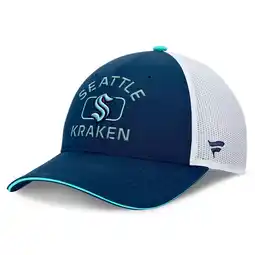 Walmart Men's Fanatics Deep Sea Blue/White Seattle Kraken Authentic Pro Rink Trucker Hat offer