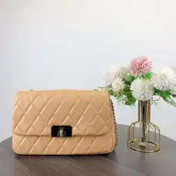 Walmart Kate Spade KH228 Carey Medium Flap Shoulder Bag IN Tiramisu Mousse offer