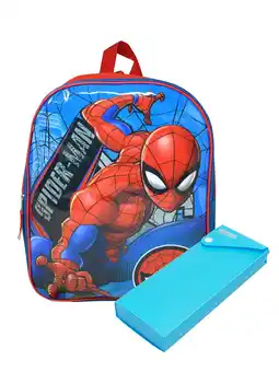 Walmart Marvel Spider-Man 15 Backpack Superhero w/ Sliding Pencil Case Set offer