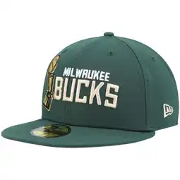 Walmart Men's New Era Hunter Green Milwaukee Bucks Champs Trophy 59FIFTY Fitted Hat offer