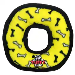 Walmart Tuffy Medium Ring Yellow Bone Durable Plush Squeaky Dog Toy offer