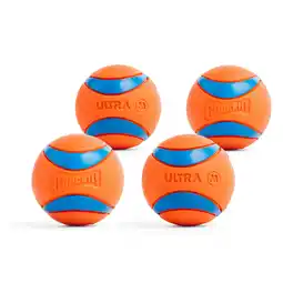 Walmart Chuckit! Ultra Ball Rubber Fetch Dog Toy, Medium 2.5 for Dogs 20 to 60 lb, Pack of 4, Orange & Blue offer