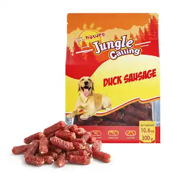 Walmart Jungle Calling Dog Treats, Duck Jerky Sausage Natural Chews for Dogs offer