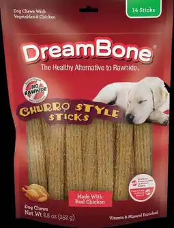 Walmart DreamBone Churro-Style Sticks Made with Real Chicken, Rawhide-Free Chews for Dogs, 14 Count offer