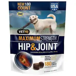 Walmart VetIQ Hip & Joint Supplement for Dogs, Chicken Flavored Soft Chews, 180 ct offer