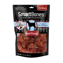 Walmart SmartBones Mini Chews With Real Beef 24 Count, Rawhide-FreeChews For Dogs offer