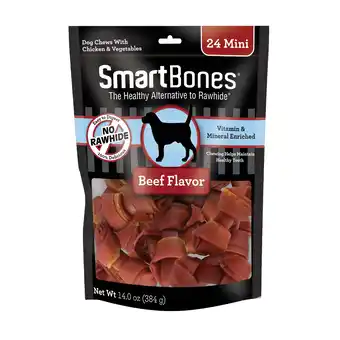 Walmart SmartBones Mini Chews With Real Beef 24 Count, Rawhide-FreeChews For Dogs offer
