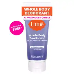 Walmart Lume Whole Body Womens Deodorant - Invisible Cream - Aluminum Free - Soft Powder - 2.2oz Tube offer