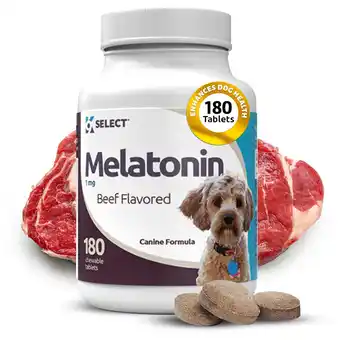 Walmart K9 Select Melatonin Tablets for Dogs, Beef Flavor, 180 Count offer