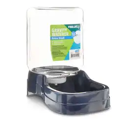 Walmart Vibrant Life Gravity Pet Waterer, Dark Blue, x-Small for Cats and Dogs, 0.4 Gallons offer