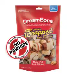 Walmart DreamBone Mini Chicken-Wrapped Dog Chews, Rawhide-Free Chews for Dogs, 16 Count offer