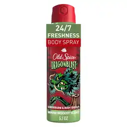 Walmart Old Spice Aluminum Free Body Spray for Men, Dragonblast, 5.1 oz offer