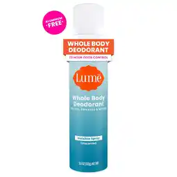 Walmart Lume Whole Body Deodorant for Women - Spray Deodorant - Aluminum Free - Unscented - 3.6oz offer
